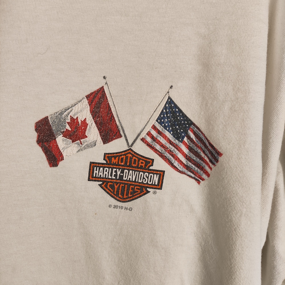 Harley-Davidson Shirt Mens Large White Long Sleeve Chilkoot Pass Skagway Alaska - Picture 8 of 13
